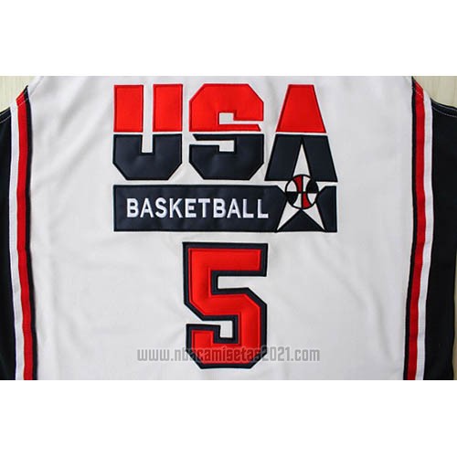 Camiseta USA 1992 David Robinson #5 Blanco